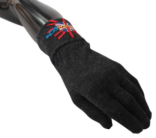 Dolce & Gabbana Gray Virgin Wool Unisex Gloves