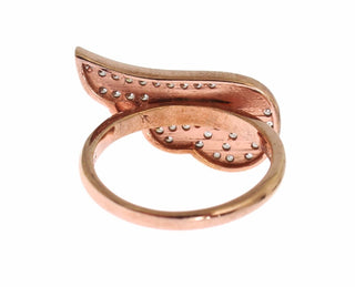 Nialaya Elegant Pink Gold CZ Crystal Ring