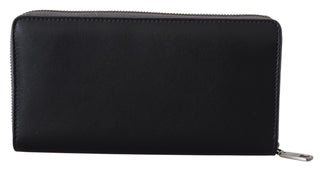 Dolce & Gabbana Elegant Textured Leather Zip-Around Wallet