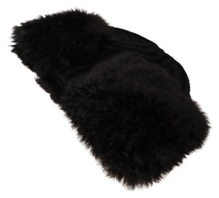 Dolce & Gabbana Elegant Black Cashmere Alpaca Fur Beanie