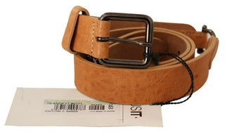 Costume National Elegant Light Brown Fashion Belt with Black-Tone Buckle