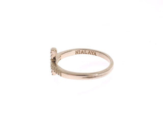 Nialaya Silver CZ Cross Statement Ring