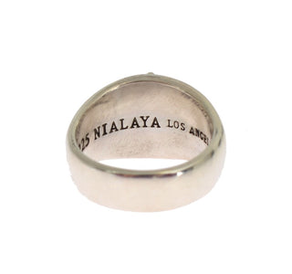 Nialaya Exquisite Silver Statement Ring for Men