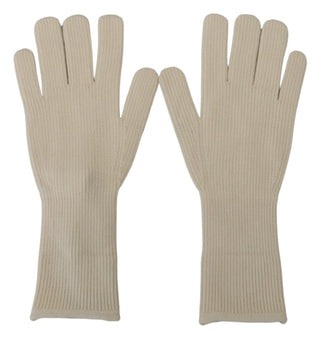 Dolce & Gabbana Elegant White Cashmere Gloves