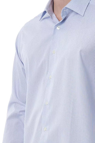 Bagutta Light Blue Cotton Men Shirt