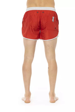 Bikkembergs Red Polyester Men Swim Short