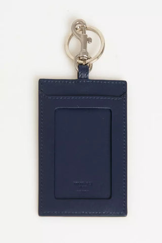 Trussardi Blue Leather Men Keychain