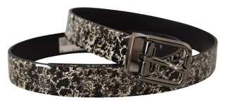 Dolce & Gabbana Elegant Marble Print Leather Belt