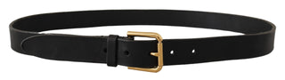 Dolce & Gabbana Elegant Leather Belt with Metal Buckle