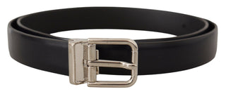 Dolce & Gabbana Elegant Leather Belt with Metal Buckle