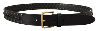 Dolce & Gabbana Elegant Leather Belt with Logo Engraved Buckle