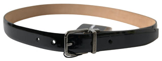 Dolce & Gabbana Elegant Black Leather Belt with Metal Buckle