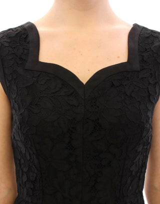 Dolce & Gabbana Elegant Black Floral Lace Dress