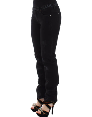 Ermanno Scervino Chic Black Skinny Statement Jeans