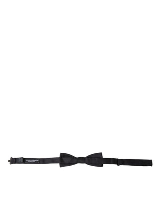 Dolce & Gabbana Black Silk Adjustable Neck Men Bow Tie