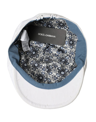 Dolce & Gabbana White Cotton Cloth Newsboy Hat Men