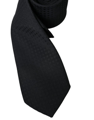 Dolce & Gabbana Black 100% Silk Adjustable Necktie Face Mask