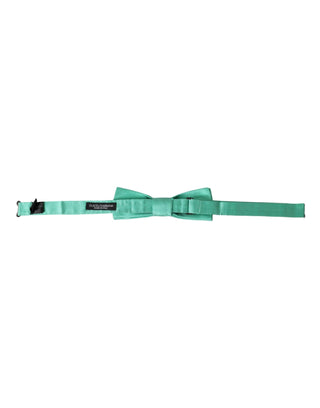 Dolce & Gabbana Mint Green Silk Adjustable Neck Men Bow Tie