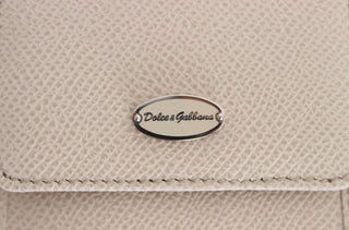 Dolce & Gabbana Sleek White Leather Condom Case Wallet