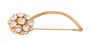 Dolce & Gabbana Exquisite Crystal-Embellished Gold Brooch