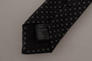 Dolce & Gabbana Elegant Black White Polka Dot Silk Tie