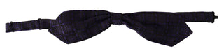 Dolce & Gabbana Elegant Blue Geometric Silk Bow Tie