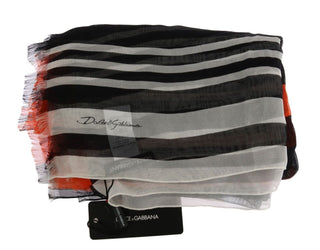 Dolce & Gabbana Elegant Multicolor Silk Fringed Scarf